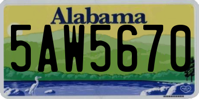 AL license plate 5AW5670