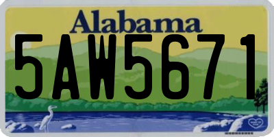 AL license plate 5AW5671