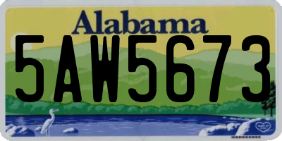 AL license plate 5AW5673