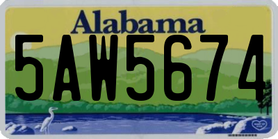 AL license plate 5AW5674