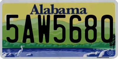 AL license plate 5AW5680