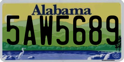 AL license plate 5AW5689