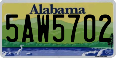 AL license plate 5AW5702