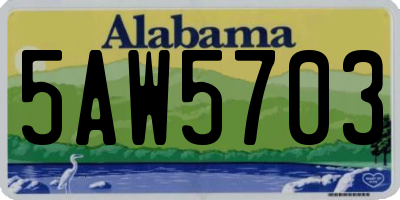 AL license plate 5AW5703