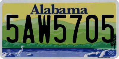 AL license plate 5AW5705