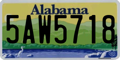 AL license plate 5AW5718