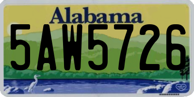 AL license plate 5AW5726