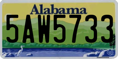 AL license plate 5AW5733