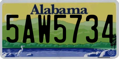 AL license plate 5AW5734