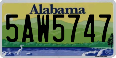 AL license plate 5AW5747