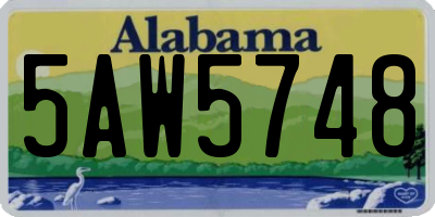 AL license plate 5AW5748