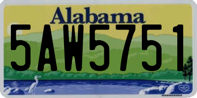 AL license plate 5AW5751