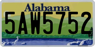 AL license plate 5AW5752