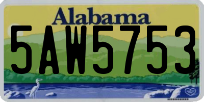 AL license plate 5AW5753
