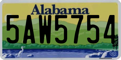 AL license plate 5AW5754