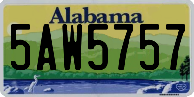 AL license plate 5AW5757