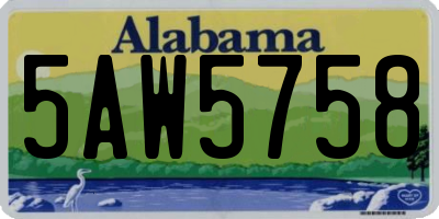AL license plate 5AW5758