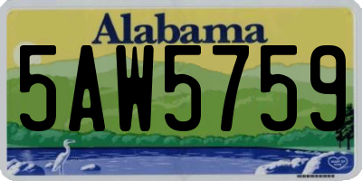 AL license plate 5AW5759