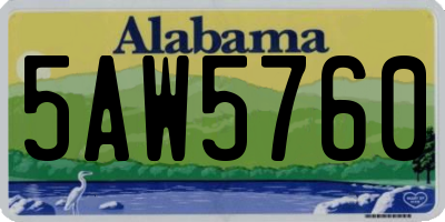 AL license plate 5AW5760