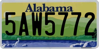 AL license plate 5AW5772