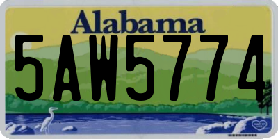 AL license plate 5AW5774