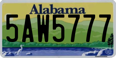 AL license plate 5AW5777