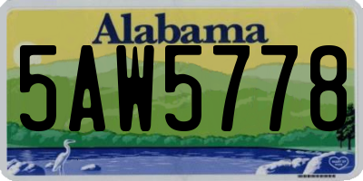 AL license plate 5AW5778