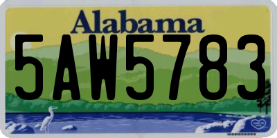 AL license plate 5AW5783