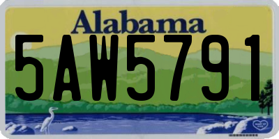 AL license plate 5AW5791