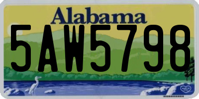 AL license plate 5AW5798