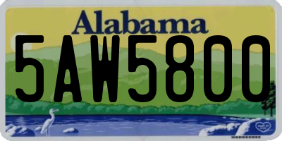AL license plate 5AW5800