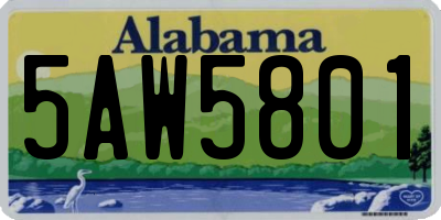 AL license plate 5AW5801