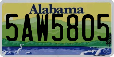 AL license plate 5AW5805