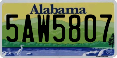 AL license plate 5AW5807