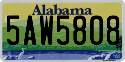 AL license plate 5AW5808