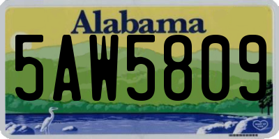 AL license plate 5AW5809