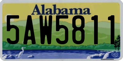 AL license plate 5AW5811