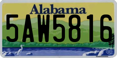 AL license plate 5AW5816