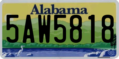 AL license plate 5AW5818
