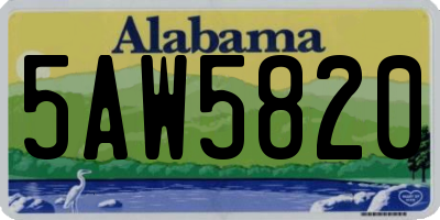 AL license plate 5AW5820