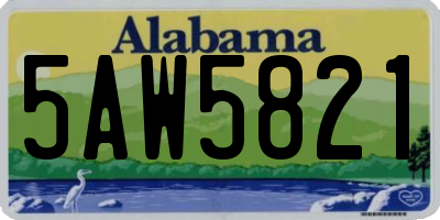 AL license plate 5AW5821