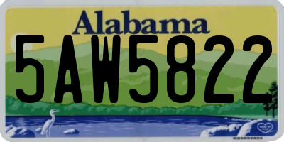 AL license plate 5AW5822