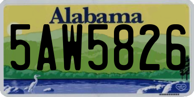 AL license plate 5AW5826
