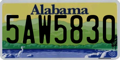 AL license plate 5AW5830