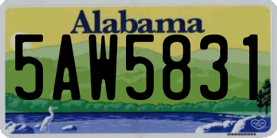 AL license plate 5AW5831