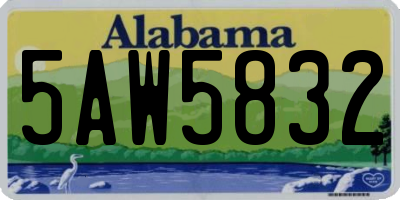 AL license plate 5AW5832