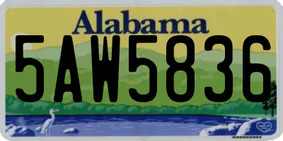 AL license plate 5AW5836
