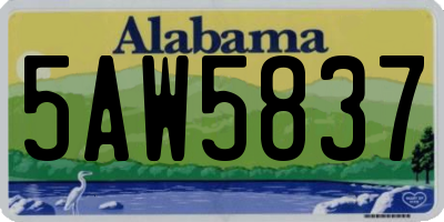 AL license plate 5AW5837