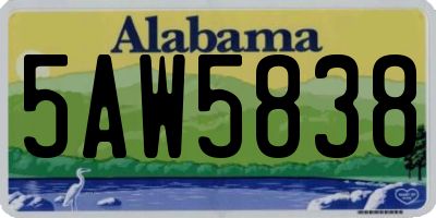 AL license plate 5AW5838