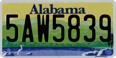 AL license plate 5AW5839